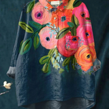 Martha | Artistic Floral Print Casual Blouse