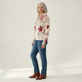 Monika | Cardigan with Vintage Rose Pattern