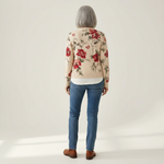 Monika | Cardigan with Vintage Rose Pattern