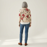 Monika | Cardigan with Vintage Rose Pattern