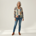 Birgit | Cardigan with Botanical Floral Pattern