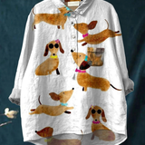 Lotte | Dog Art Casual Blouse