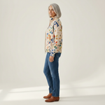 Anja | Cardigan with Colourful Leaf Pattern