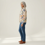 Anja | Cardigan with Colourful Leaf Pattern