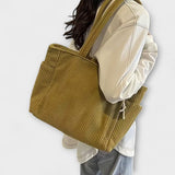 Tilda – Ribbed Tote Bag with Cord Detail