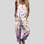 Lilac Dungarees with Wildflowers