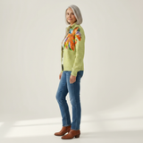 Claudia | Cardigan with Colourful Lily Motif