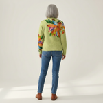 Claudia | Cardigan with Colourful Lily Motif