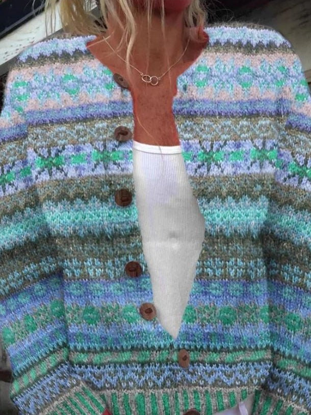 Rowan | Cardigan with Nordic Pastel Pattern