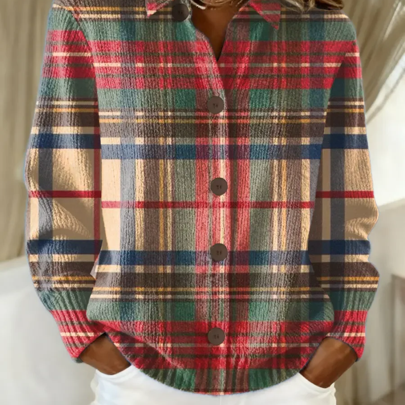 Gloria | Multicoloured Checked Button Cardigan