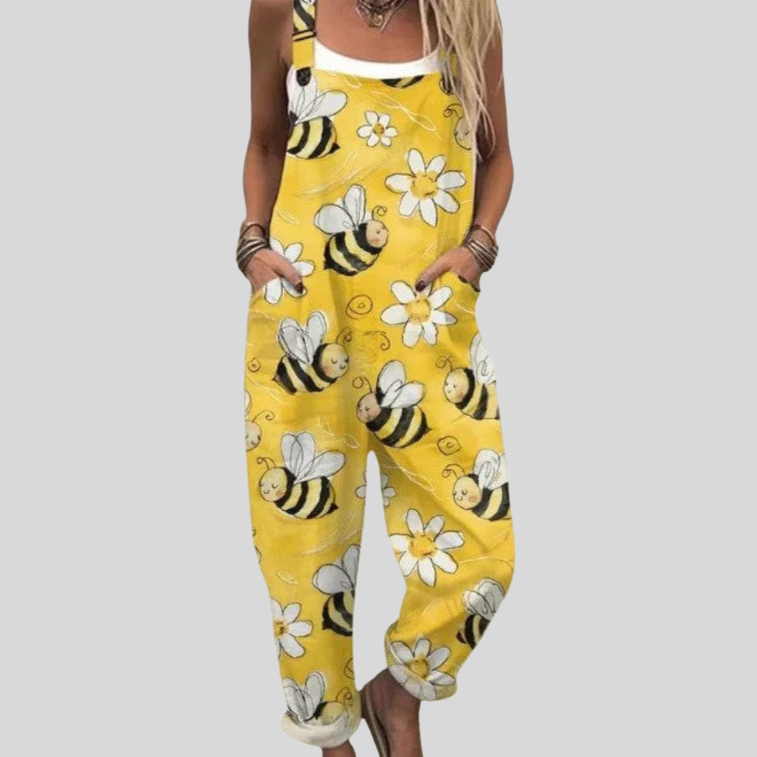 Yellow Dungarees with Bees