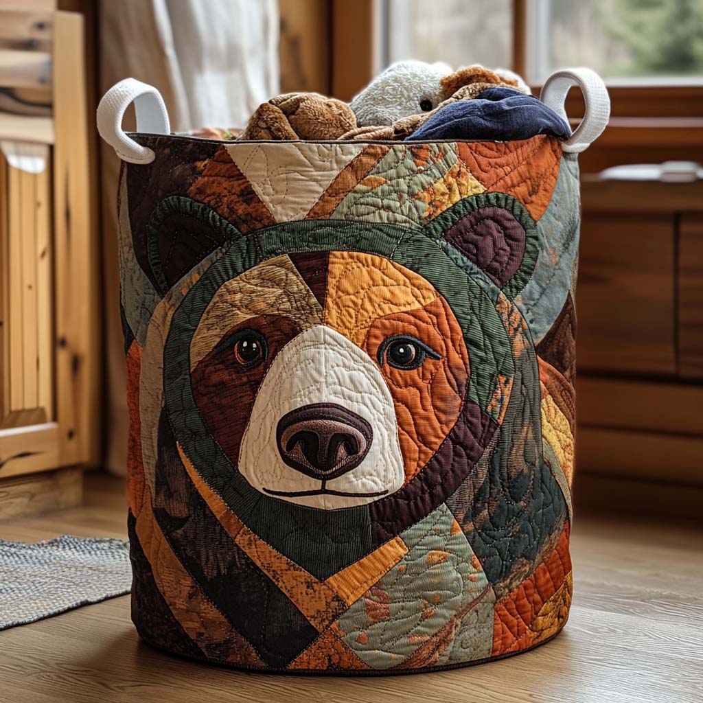 Bear Paws | Quilted Laundry Basket