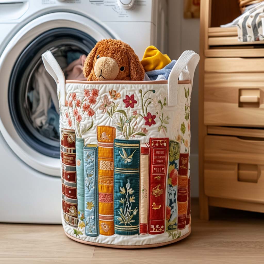 Book Lover's Escape | Quilted Laundry Basket