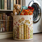 Books and Wildflowers | Quilted Laundry Basket