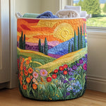 Bright Meadow | Quilted Laundry Basket