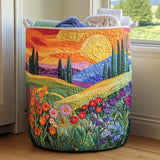 Bright Meadow | Quilted Laundry Basket