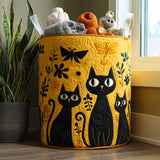 Cat Friends | Quilted Laundry Basket