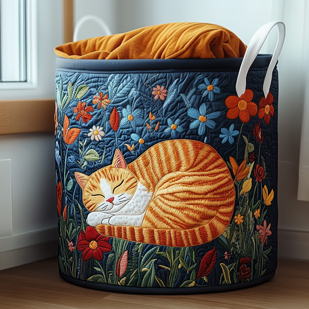 Cat in the Sun | Quilted Laundry Basket