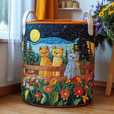 Cats in the Moonlight | Quilted Laundry Basket