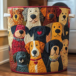 Colourful Dogs | Quilted Laundry Basket