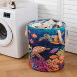 Coral Reef Turtle | Quilted Laundry Basket