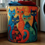 Cosy Cats | Quilted Laundry Basket