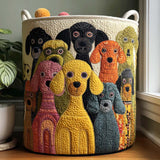 Curly Puppies | Quilted Laundry Basket