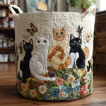Garden Cats | Quilted Laundry Basket