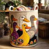 Happy Ducks | Quilted Laundry Basket