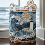 Lighthouse at Sunset | Quilted Laundry Basket