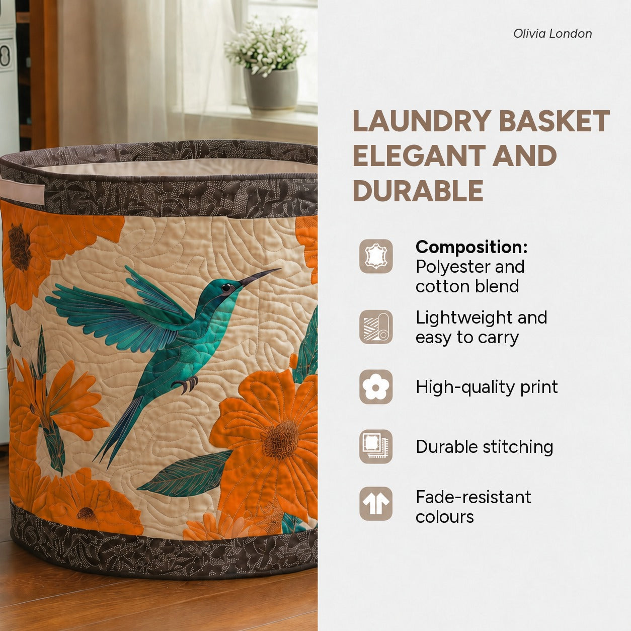 Lighthouse at Sunset | Quilted Laundry Basket