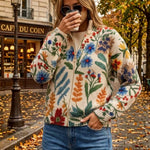 Birgit | Cardigan with Botanical Floral Pattern