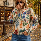 Birgit | Cardigan with Botanical Floral Pattern