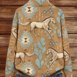 Brigitte | Cardigan with Horse and Cactus Design