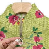 Elke | Green Cardigan with Floral Pattern