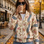 Sabine | Cardigan with Rose Vine Pattern