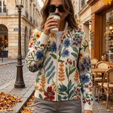 Birgit | Cardigan with Botanical Floral Pattern
