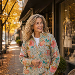 Petra | Cardigan with Floral Garden Pattern