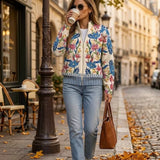 Birgit | Cardigan with Botanical Floral Pattern