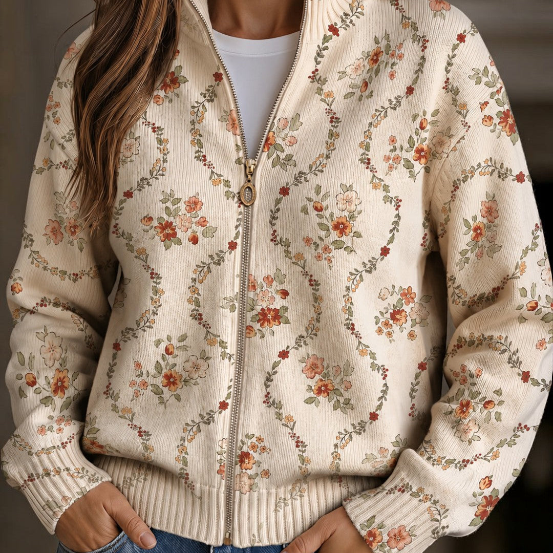 Ingrid | Cardigan with Delicate Floral Vines