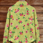 Elke | Green Cardigan with Floral Pattern