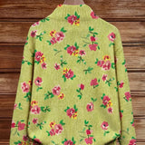 Elke | Green Cardigan with Floral Pattern