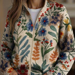 Birgit | Cardigan with Botanical Floral Pattern