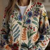Birgit | Cardigan with Botanical Floral Pattern