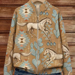 Brigitte | Cardigan with Horse and Cactus Design