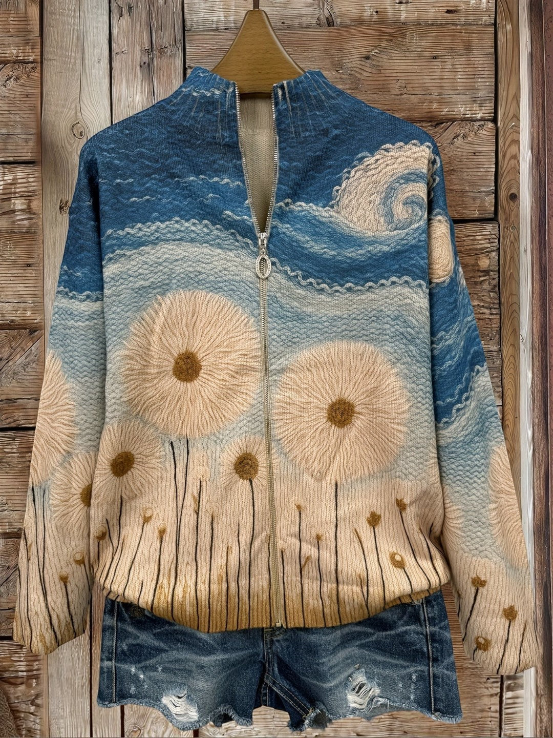 Renate | Cardigan with Dandelion Motif