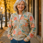 Petra | Cardigan with Floral Garden Pattern