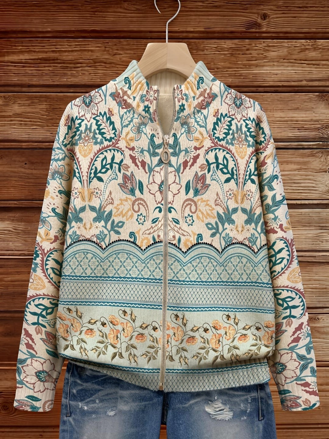 Gisela | Cardigan with Floral Border
