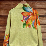 Claudia | Cardigan with Colourful Lily Motif