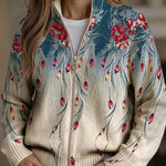 Martina | Cardigan with Peacock Feather Design